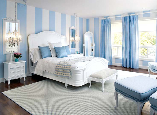 Phòng ngủ với sắc xanh mát mắt cho mùa hè